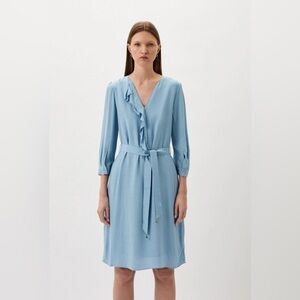 NWT Patrizia Pepe Light Blue Ruffle Dress - size US 8/IT 44 - $375 MSRP